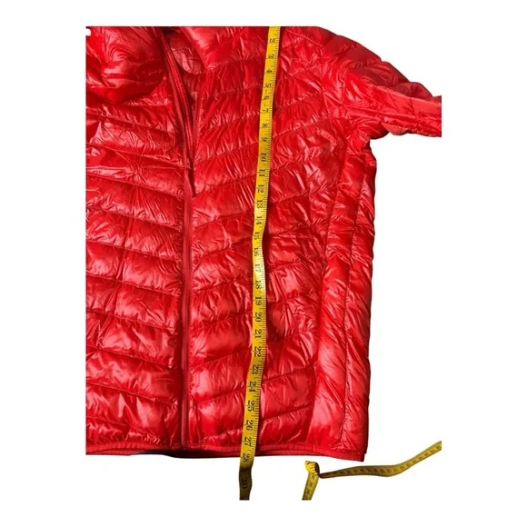 Uniqlo Ultra Light Down Puffer Jacket Coat Orange Red Size Large - Picture 8 of 9